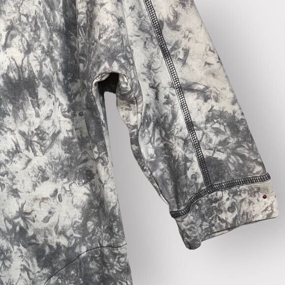 Chico's Mini Sweater Dress Women 12 (2) Gray Tie-Dye Pockets Drawstring P14 - Picture 6 of 12